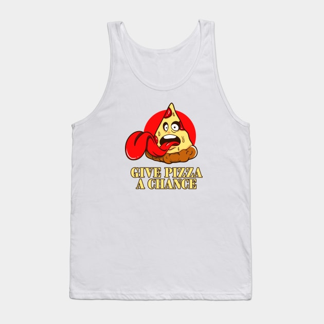 Give Pizza A Chance - Pizza Monster Tank Top by Acid_rain